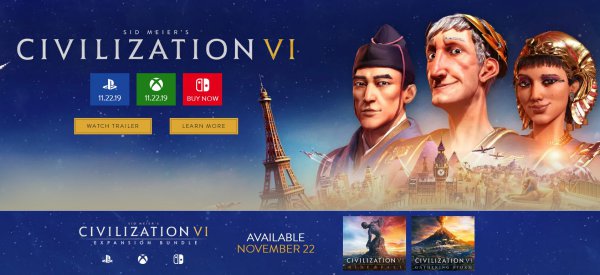 2K宣布《文明6》登陆PS4和Xbox平台 11月22日正式发售