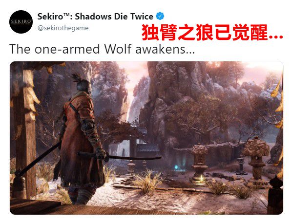 《只狼：影逝二度》官方发布推特 疑似暗示游戏DLC